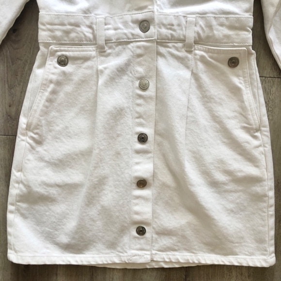Zara, White, Denim, Dress, Size XS, Snap Up, Long Sleeve, New With Tags - Picture 10 of 16